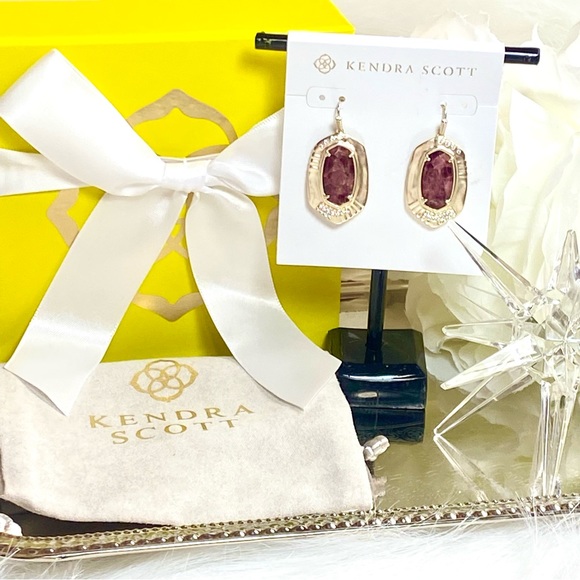 KENDRA SCOTT Anna 14K Yellow Gold Plated & Jade Drop Earrings - Picture 5 of 15